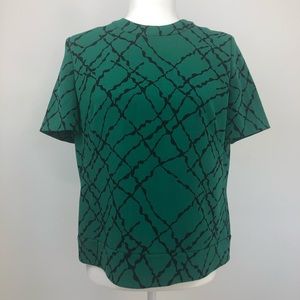 ANNE KLEIN green short sleeve dress top in Sz 6